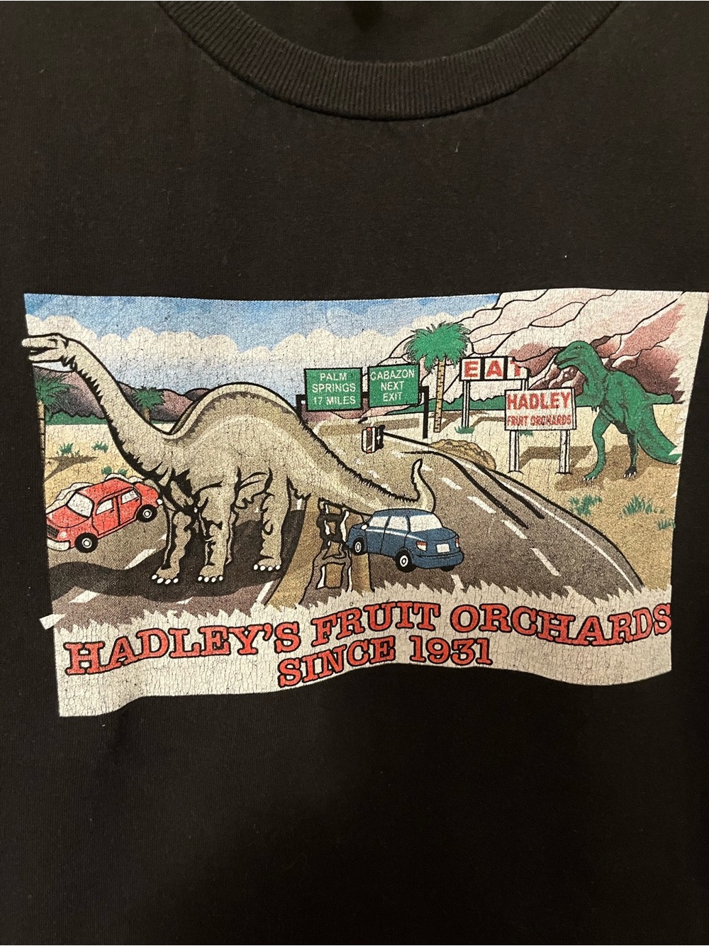 Hanes Hadley Fruit Orchard Black Tee with Red Logo Tag